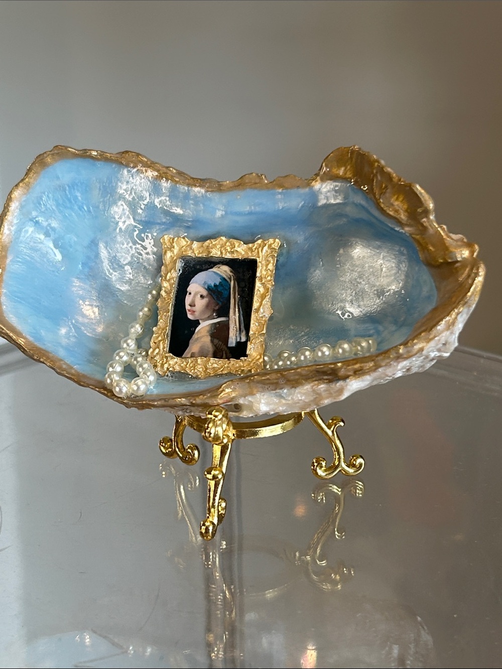 Girl With The Pearl Earring by Vermeer Oyster Shell Trinket Dish New - Picture 3 of 7